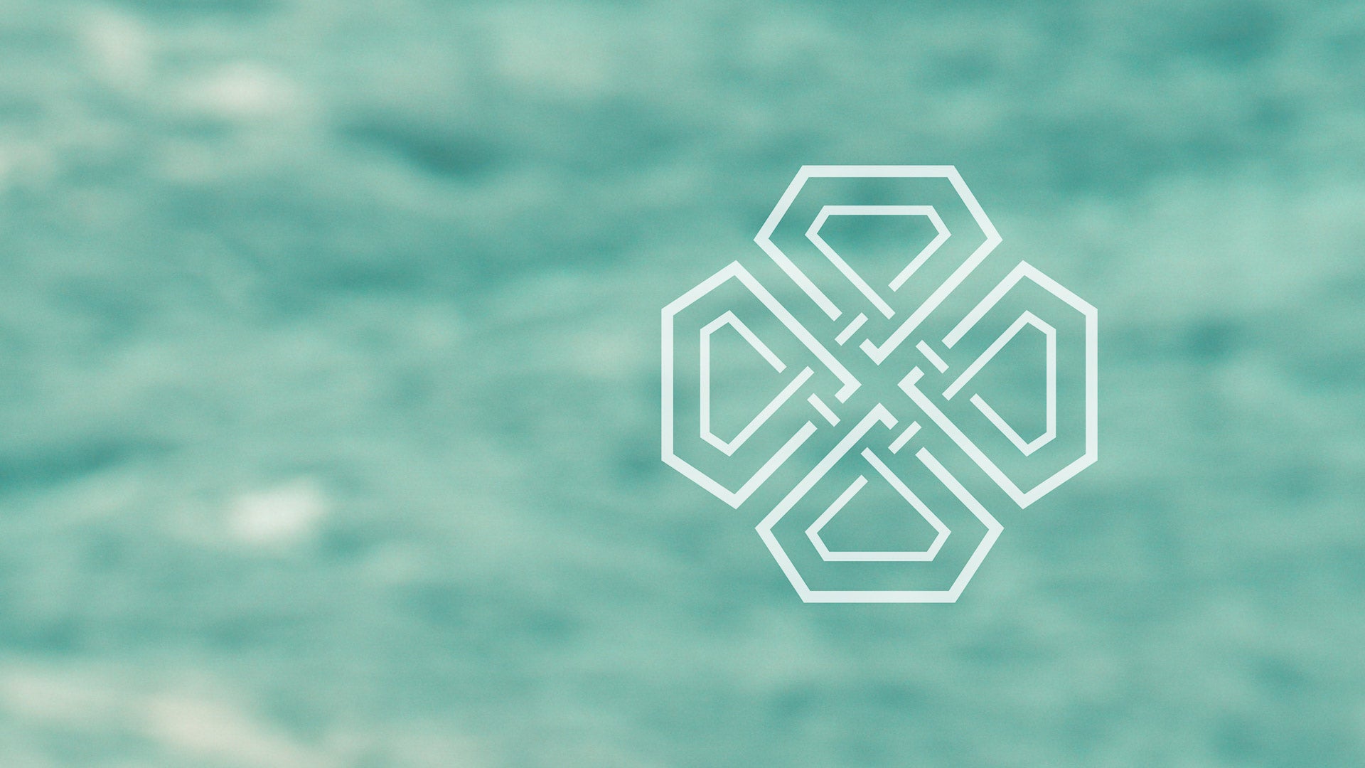 Celtic design on a soft focus sea background